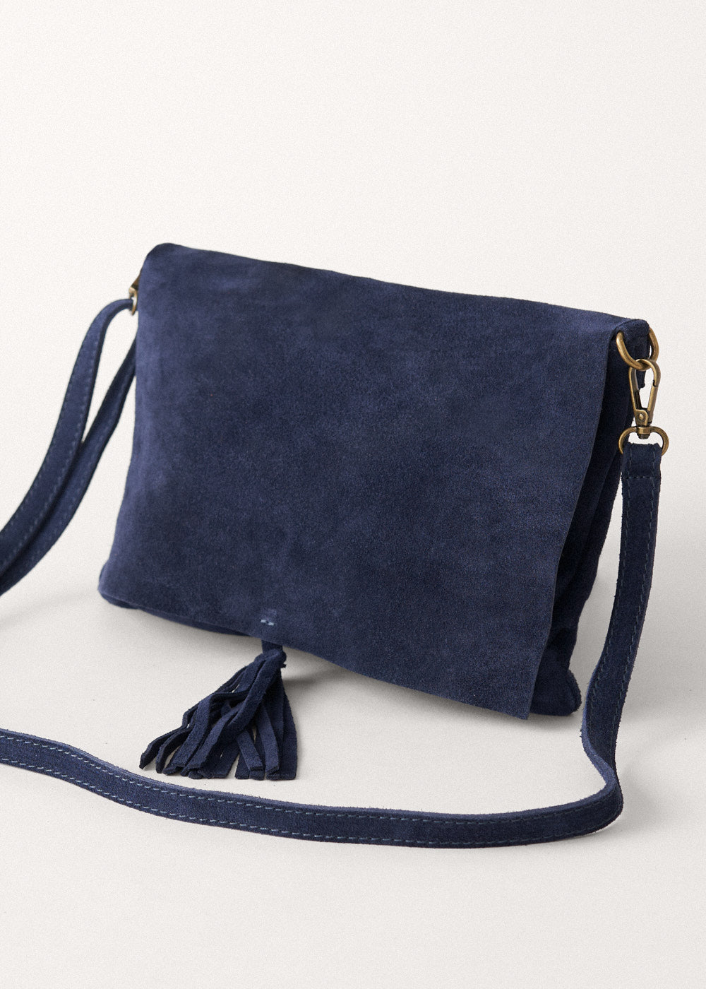 Sal Suede Clutch Bag Dark Blue Accessories BUSBY FOX