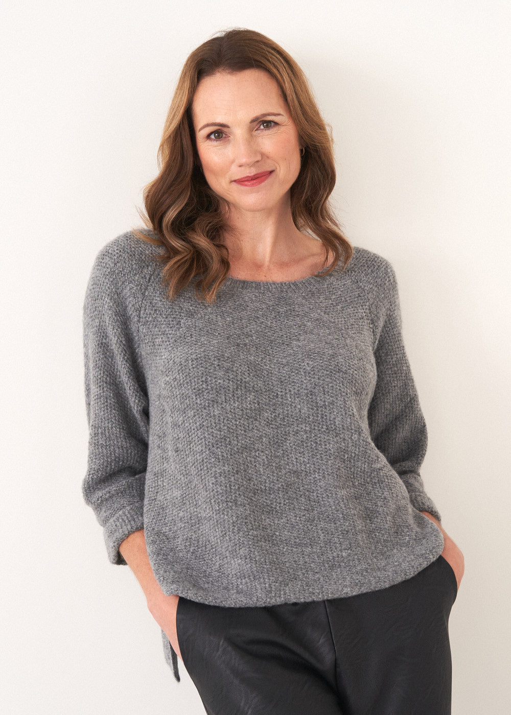 Charcoal grey sweater women's best sale