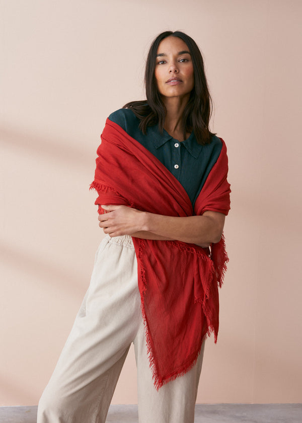 Light bamboo red scarf