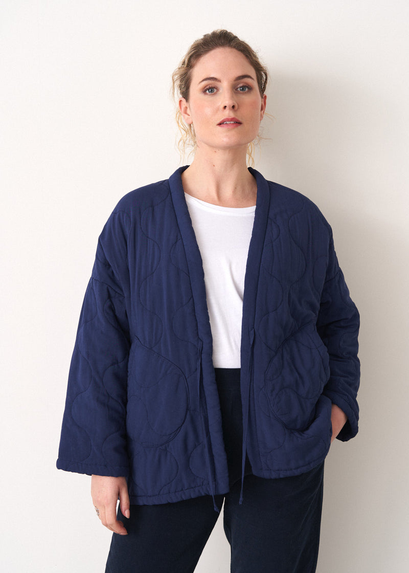 ANNELIE QUILTED JACKET - BLUE