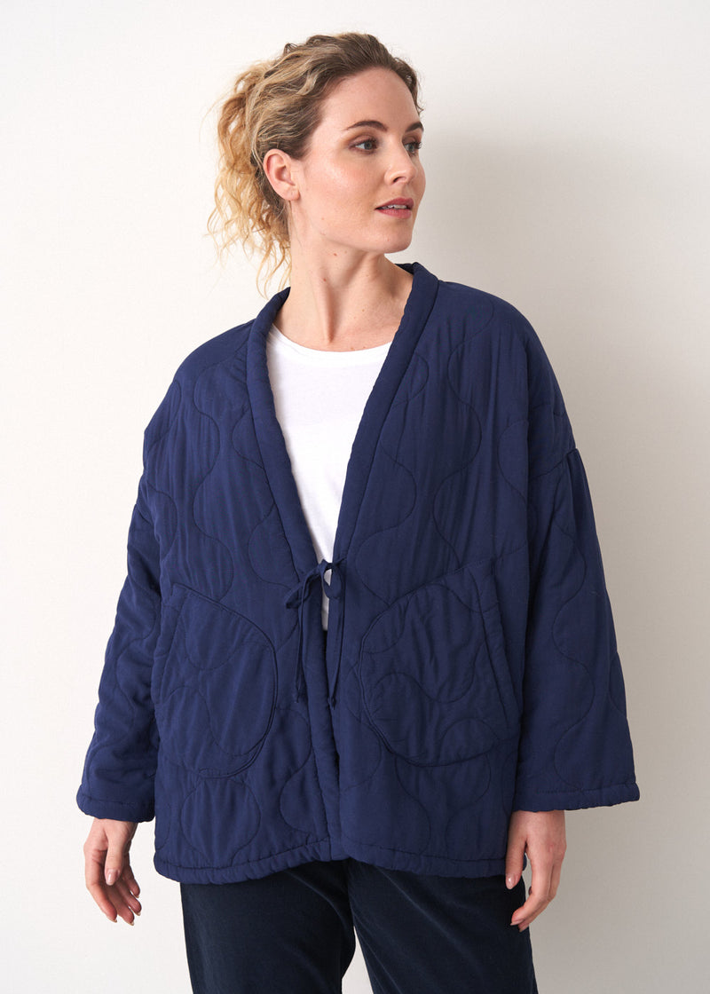 Dark blue quilted jacket