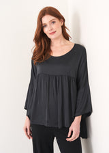 Dark grey floaty satin top