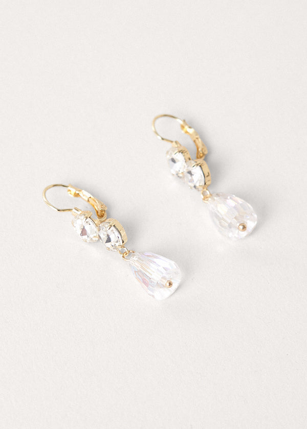 Clear crystal drop earrings