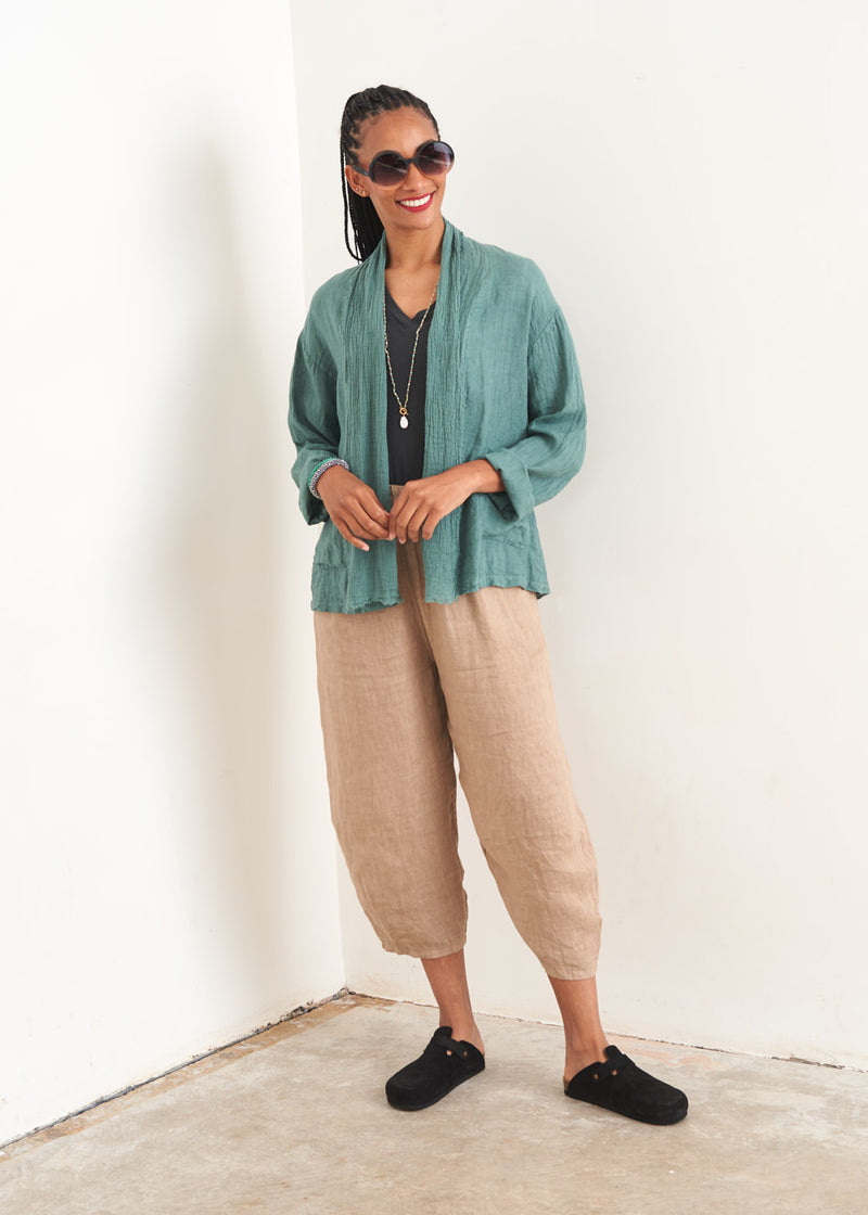 Taupe linen trousers