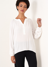 White relaxed blouse top