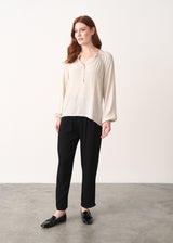 Oatmeal long sleeve blouse