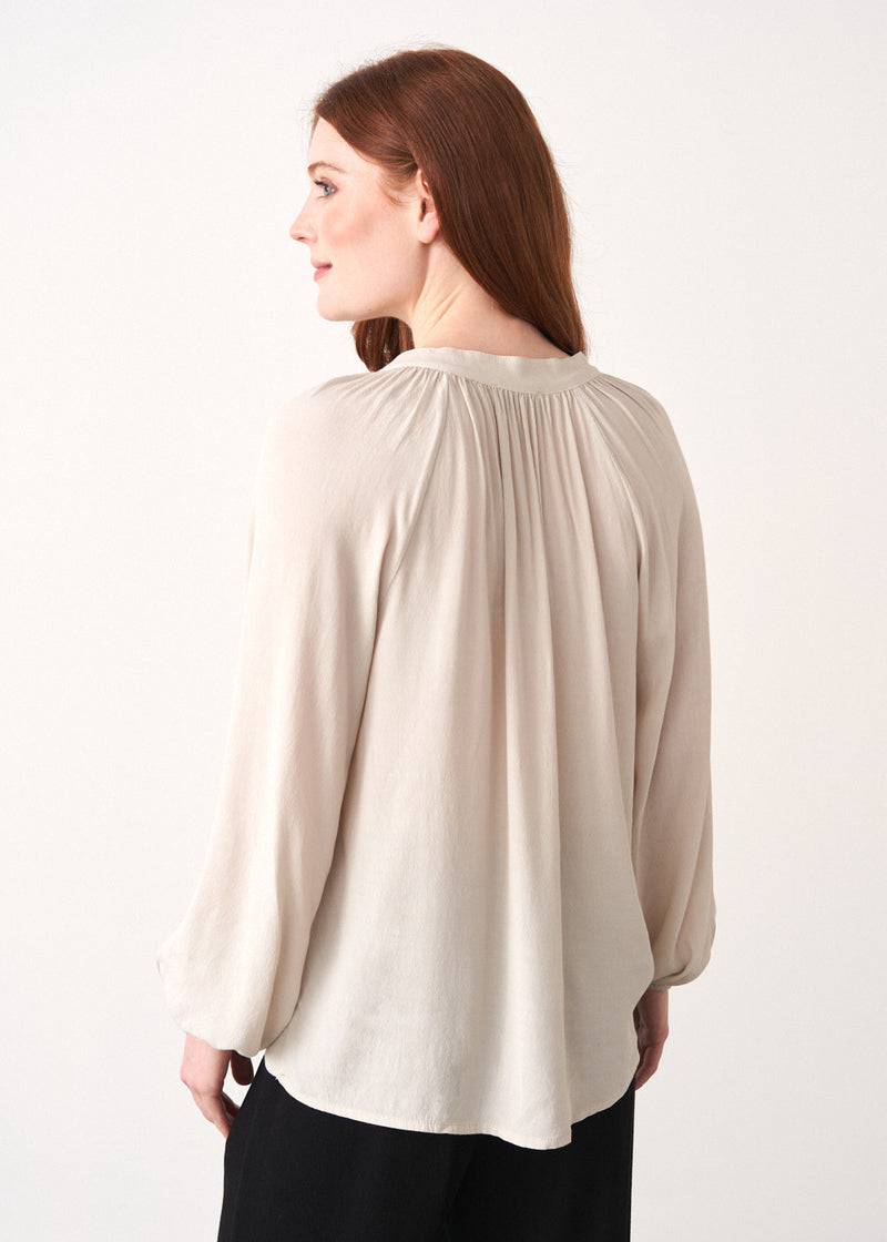 Oatmeal long sleeve blouse