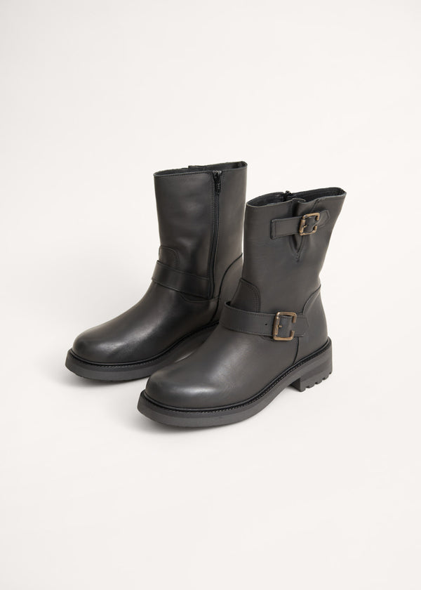 biker boot black