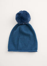 Dark blue bobble hat