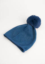 Dark blue bobble hat