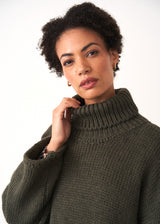 Dark green roll neck jumper