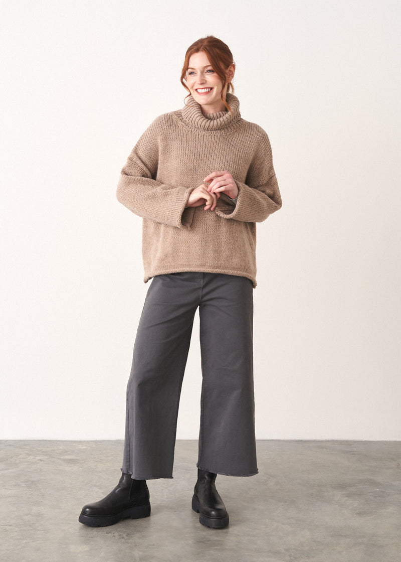 Stone roll neck jumper