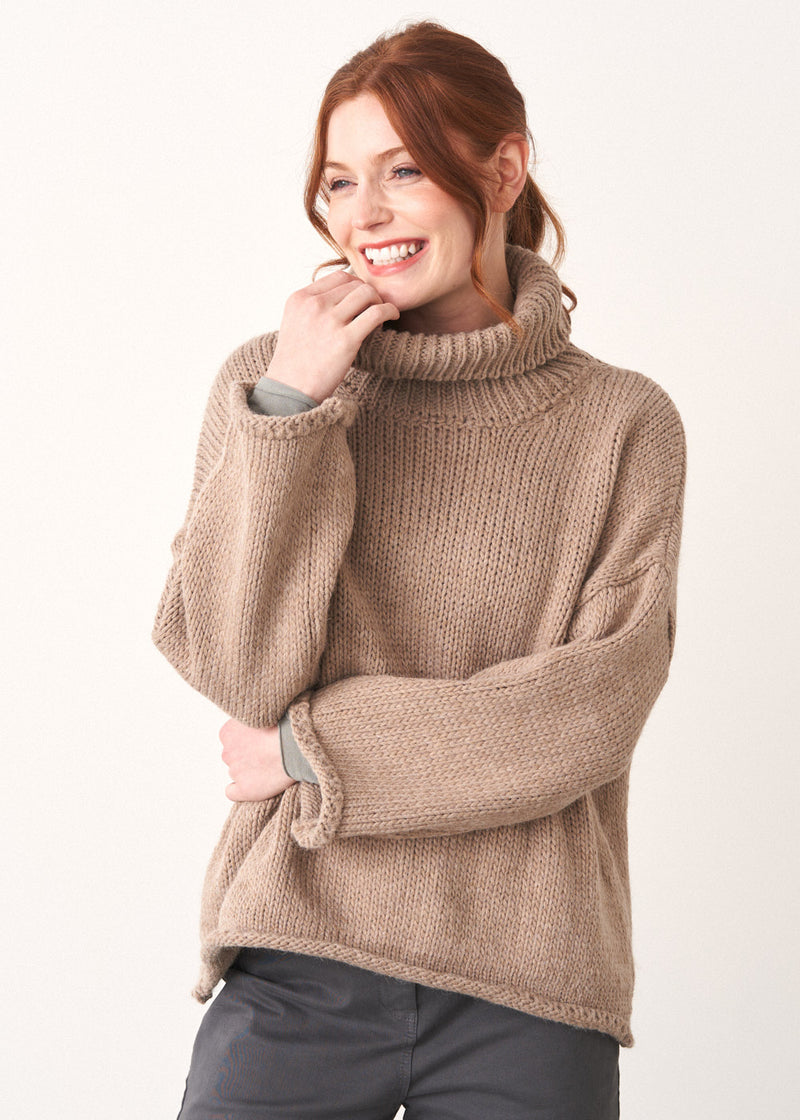 Stone roll neck jumper