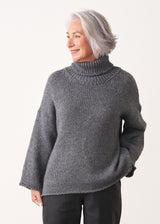 Dark grey chunky roll neck sweater