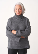 Dark grey chunky roll neck sweater