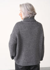 Dark grey chunky roll neck sweater