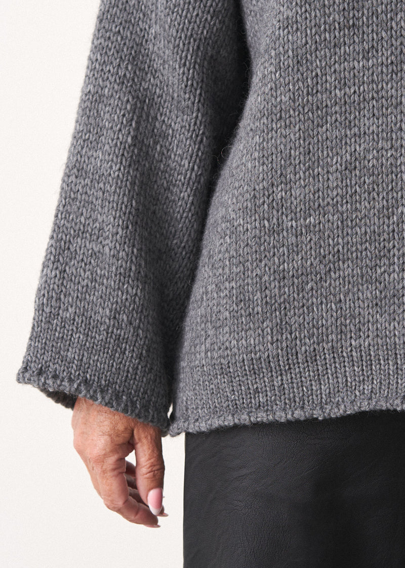 Dark grey chunky roll neck sweater