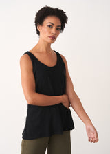 Black raw edge vest top