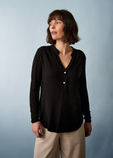 Black long sleeve jersey top