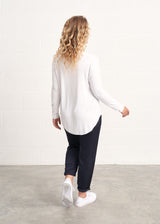 Long sleeve white top with button detail