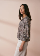 Satin leopard print shirt