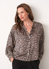 Satin leopard print shirt