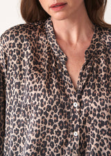 Satin leopard print shirt