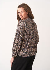 Satin leopard print shirt