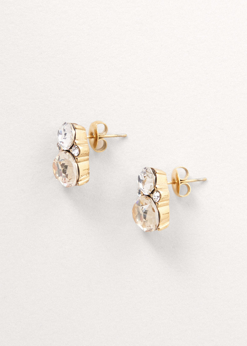 Large crystal stud earrings