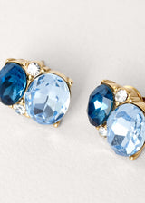 Blue crystal stud earrings