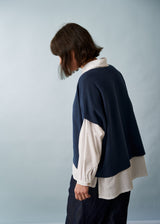 Dark blue boxy knit sweater