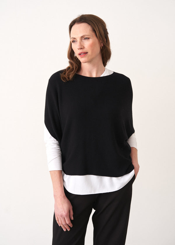 COSIMA SLEEVELESS SWEATER - BLACK