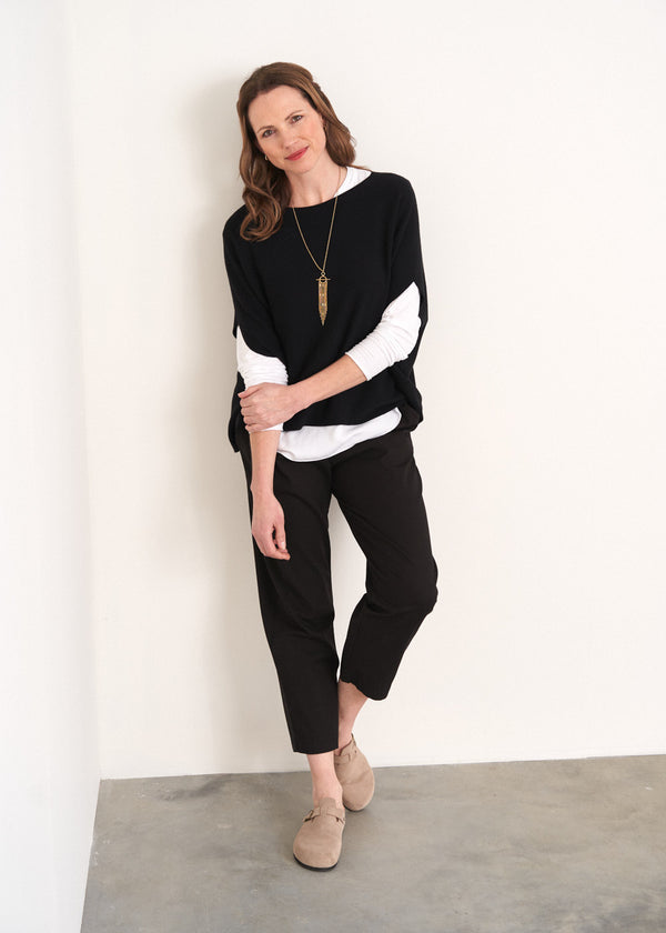 Black fine knit sweater