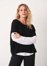 Black fine knit sweater