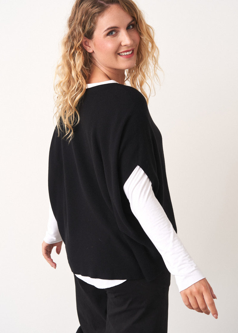 Black fine knit sweater