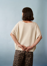 Oatmeal sleeveless fine knit sweater