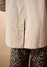 Oatmeal boxy jacket with buttons