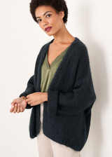 Dark teal chunky knit cardigan