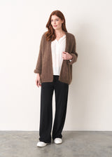 Dark brown chunky knit cardigan