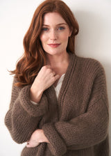 Dark brown chunky knit cardigan