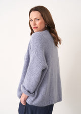 DINA CHUNKY KNIT CARDIGAN - LAVENDER