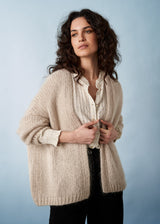 DINA CHUNKY KNIT CARDIGAN - OATMEAL