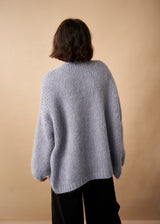 Dusky lavender chunky oversized knit cardigan