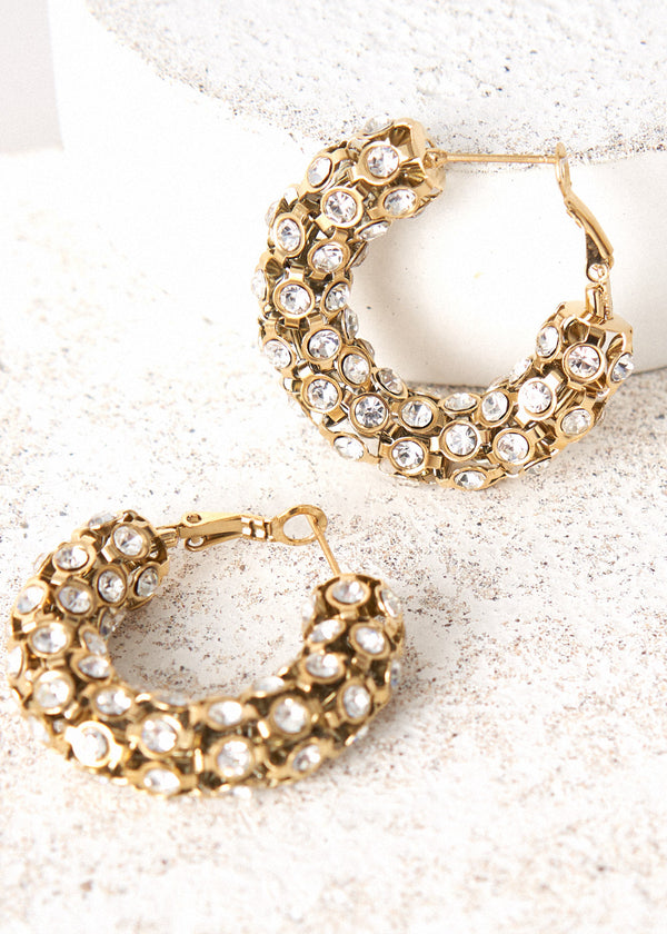 Large crystal hoop earrings