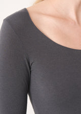 Grey cashmere blend long sleeve top