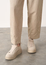 Oatmeal pale stripe trousers