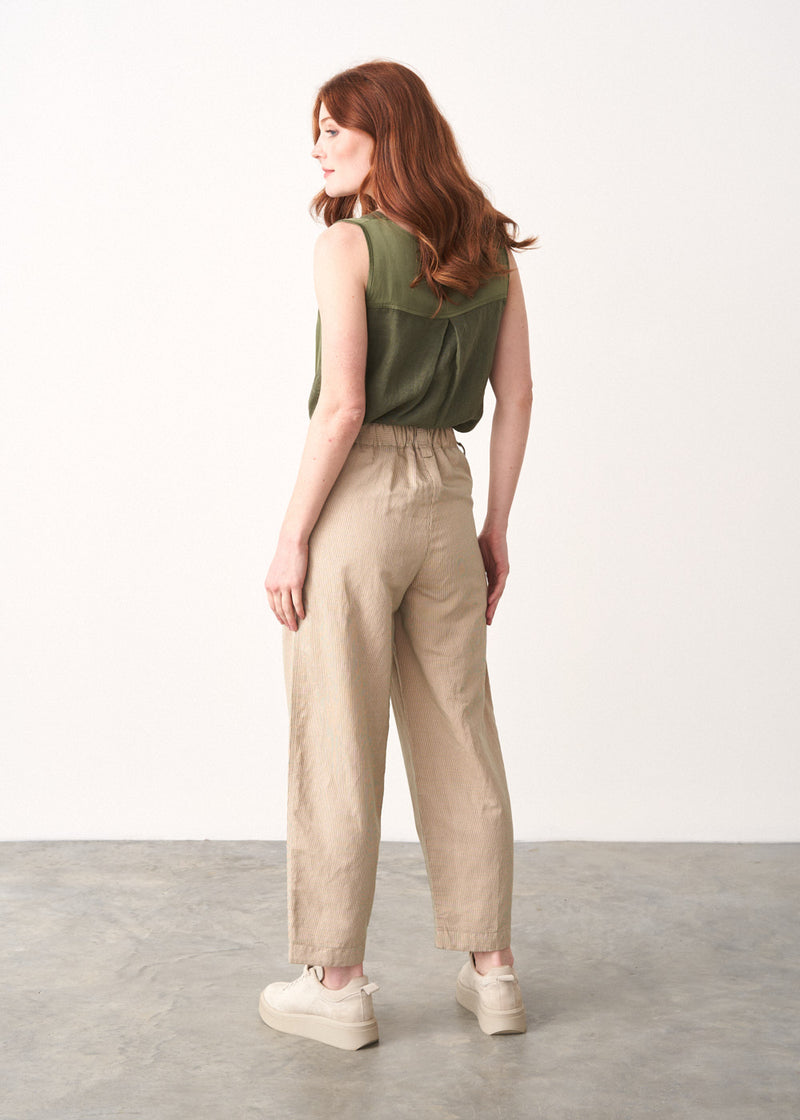 Oatmeal pale stripe trousers