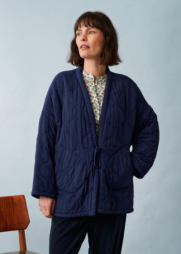 ANNELIE QUILTED JACKET - BLUE