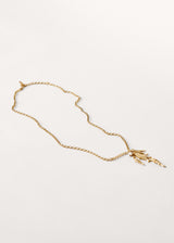 Long gold fish pendant necklace