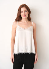 Satin lace trim camisole